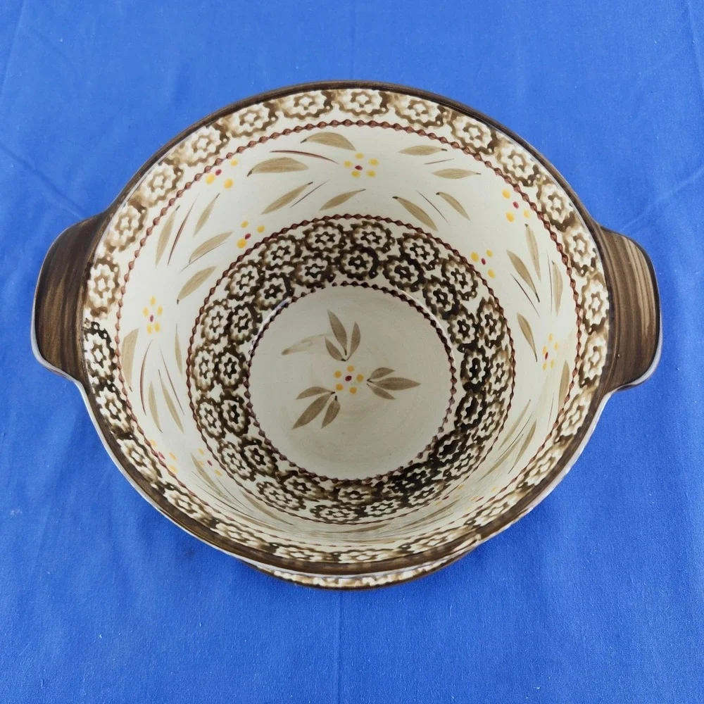 VTG Temptations By Tara Old World Ovenware Bowl Brown With Lid Trivet 1.5 Qt‎